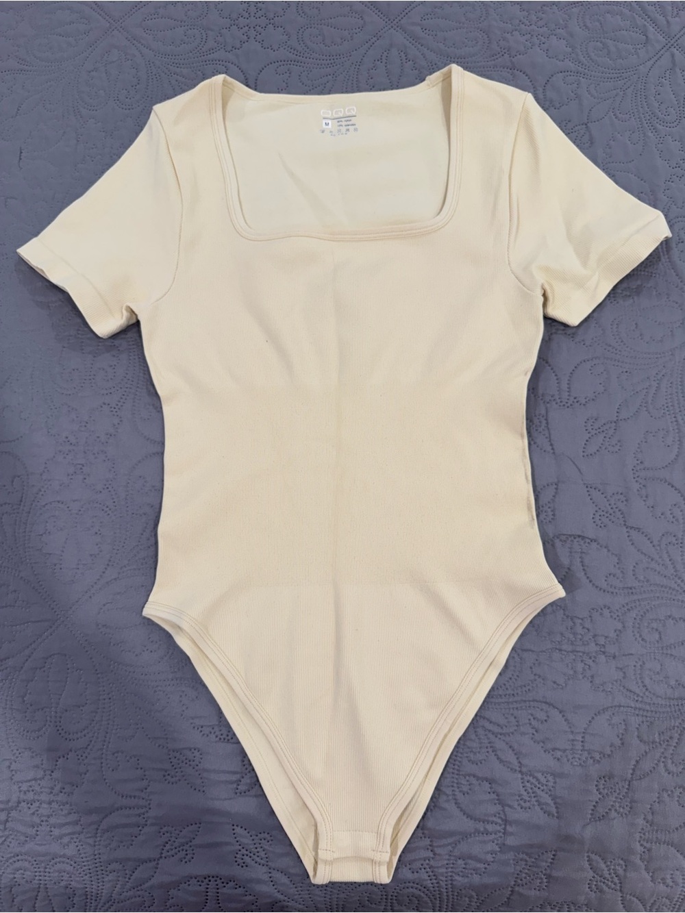 Tummy-compressed Short-Sleeve Ribbed One-Piece Bodysuit